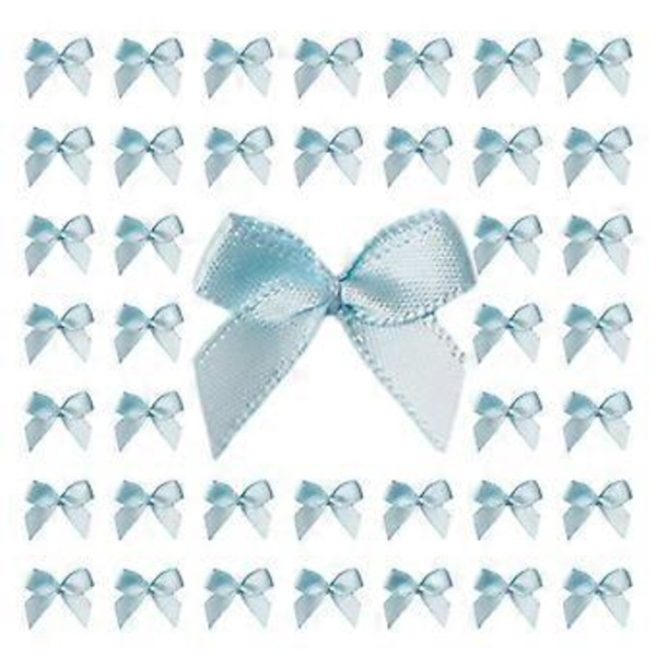 200 st Små Satängband Rosett Handarbete Mini Rosetter DIY Festdekoration för Sömnad, Scrapbooking, DIY Hantverk Himmelblå Sky Blue