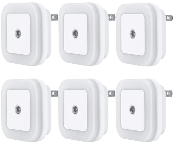 6-pack LED-nattlampa med smart sensor för skymning till gryning