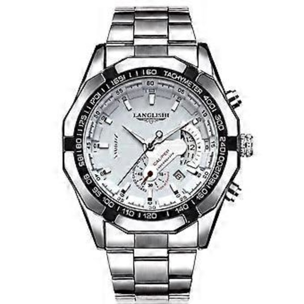 Herre Business Armbåndsur Rustfrit Stål Quartz Vandtæt Selvlysende Armbåndsure White