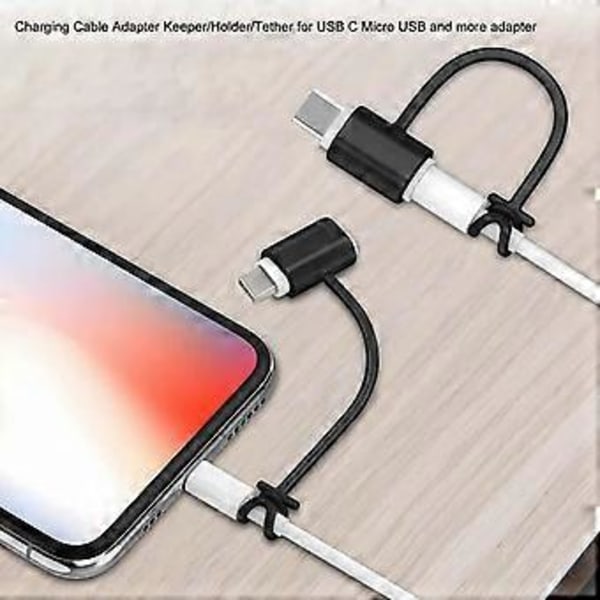 Anti-förlust Silikon Sladdkontakter för Skärmpennor Microed USB och UsbC Laddningsadaptrar Svart Black