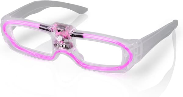 Ljudaktiverade rosa LED-partyglasögon