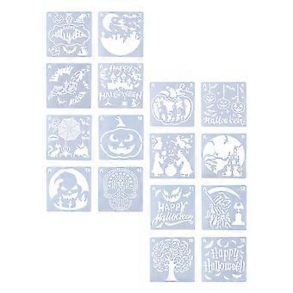 32 arkkia Halloween-sapluunoita, Halloween-teemaisia maalausmalleja, tee-se-itse-lahja