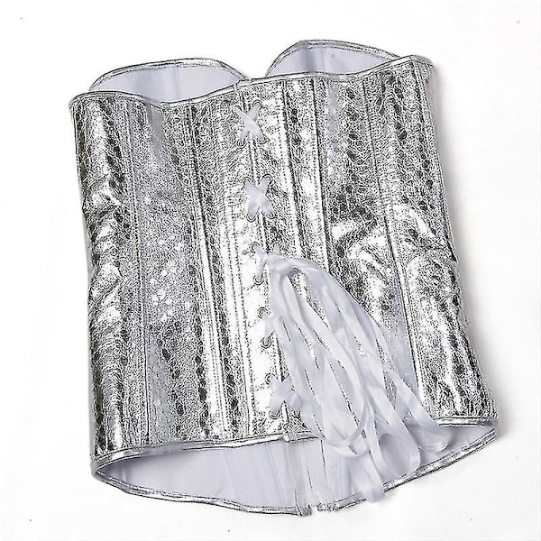 Punk-tyylinen Push Up Naisten Vartaloa Muotoileva Overbust Shapewear Goottilainen Keinonahkainen Bustier Korsetti Nahkainen Yökerho Seksikäs Korsetti 2797 Kulta.4XL. 4XL