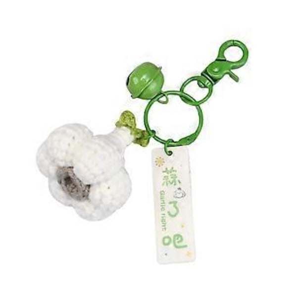 Käsintehty virkattu avaimenperä lankaa avaimenpidike realistinen vihannesriipus avaimenperä laukun lisävaruste omalaatuinen lahja ystävälle Garlic style Dog head buckle