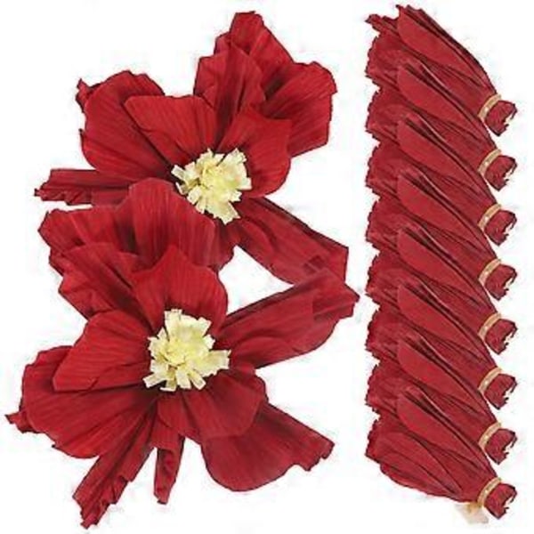 10 stk. Kunstige Papirblomster Ornament Simulering Blomster Dekorative Blomster Fest Papirblomster Red