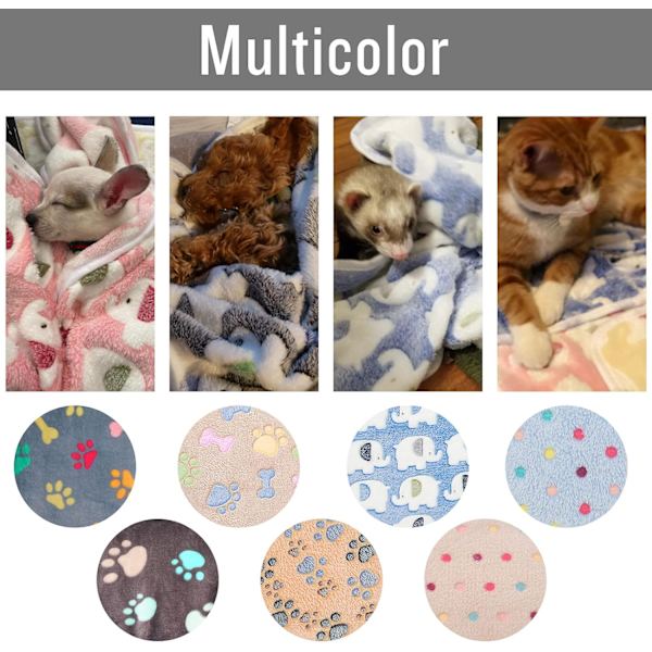 1PC Liten Ultra-Myk Plysj Hund/Katt Teppe Grå Pote