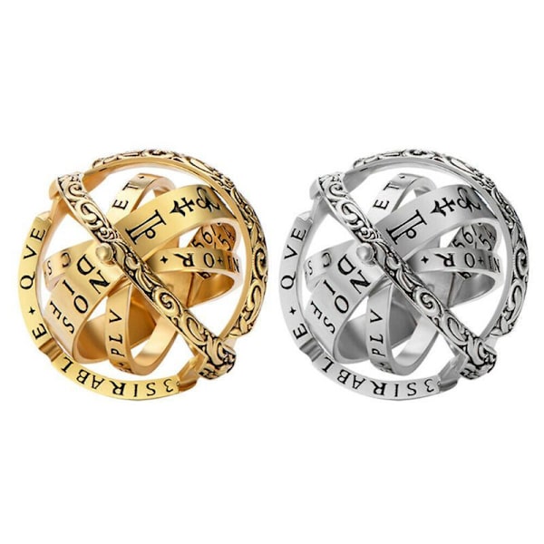 Snurrande ring stressavlastande leksak silverguld 2 st snurrande ring