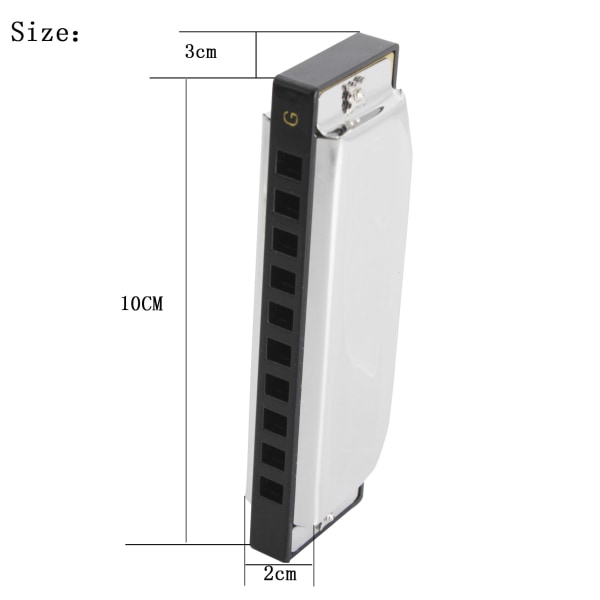Harmonika 10 Huller 20 Melodier Mundorgel Blues Deluxe Harmonika