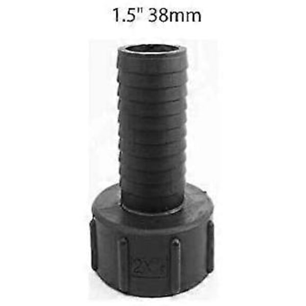Tankslangeadapter Plast IBC Tankadapter Haveslangeadapter Fittings Værktøj 60mm Gevind Import til 1,5\"(38mm) Tilslut Slange