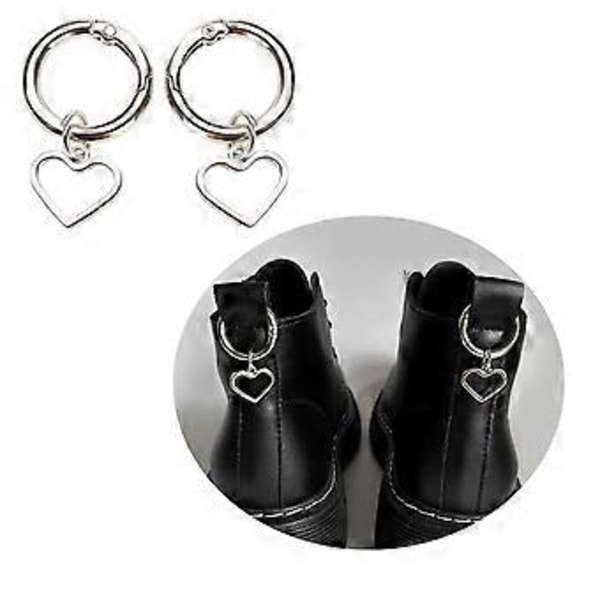 Sæt med 2 spænder med alternative former vedhæng Delikat sko dekoration charme Mørk og trendy sko spænder pynt silver skull 7