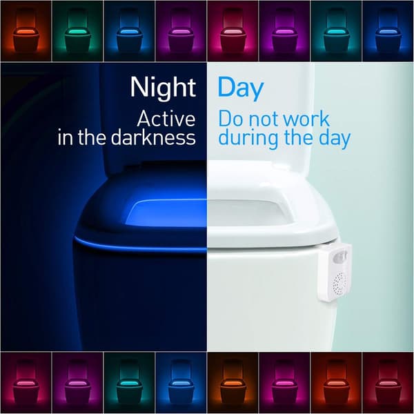 Toiletlys LED Natlys Bevægelsessensorlys 16 Farver