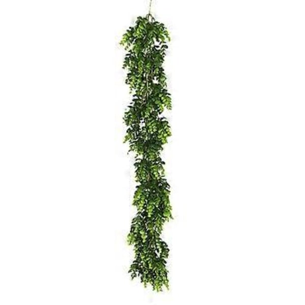 Kunstige planter, vinstokke, simuleret grøn eukalyptusblade, hængende rattan, resistent plastikplanter til væg, indendørs og udendørs