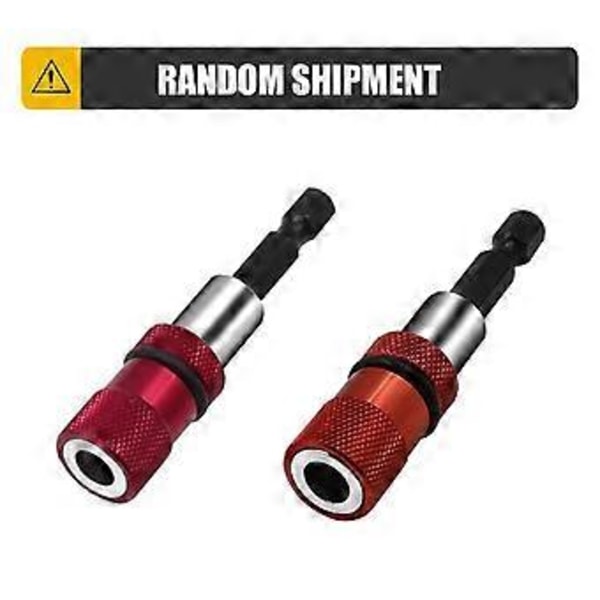 Magnetiska Bitshållare Skruvmejsel Sexkantig Drivare Borr Bits Förlängning Justerbart Djup Magnetiska Bitshållare 65mm Längd Röd Red
