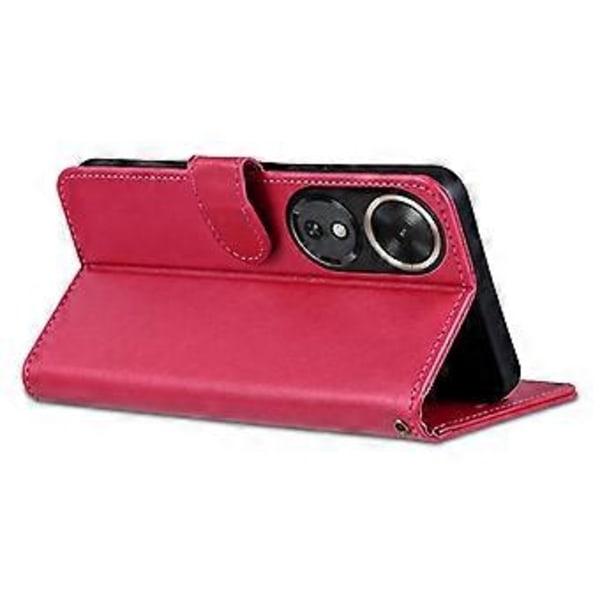 AZNS Honor Play 60 5G -kotelo naarmuuntumaton PU-nahkainen jalustallinen lompakkopuhelinkotelo Red