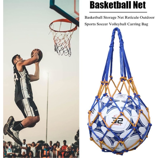 Basketball Net Bag - Nylon Mesh Bag - Bærbar Fotball Net Bag