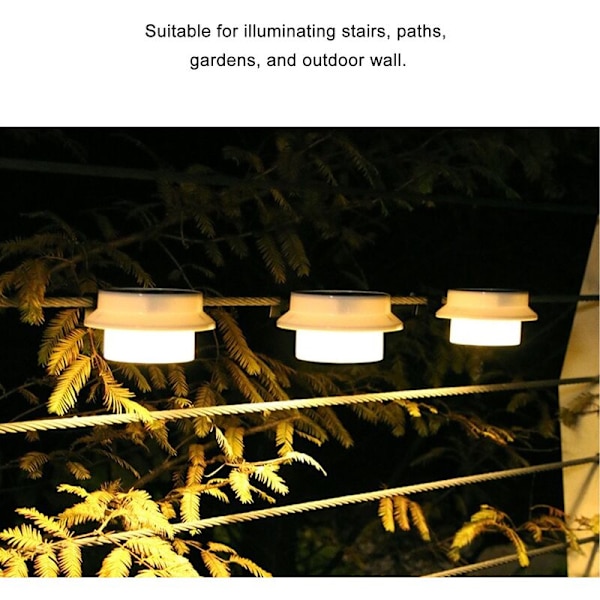 Solcellsstaket för utomhus, vattentät, 13 LED, ränna, trädgård, lampa