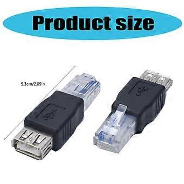 2 kpl Nopea USB Naaras - RJ45 Uros Ethernet-sovitin USB Siirto Verkkopistokkeet Sovitin Toimistokäyttöön