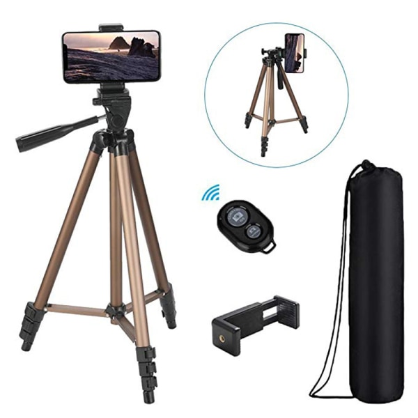 Guld - 1 Styck Stativ Kamera Teleskopiskt Bärstativ 130cm Lig