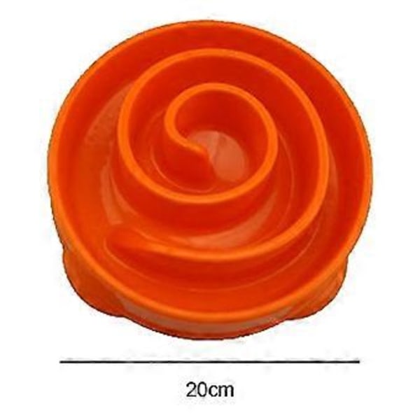 Matskål för husdjur, anti-kvävningsskål för hundar, kattskål, skål för långsam matning, skål för långsam matning (orange S)