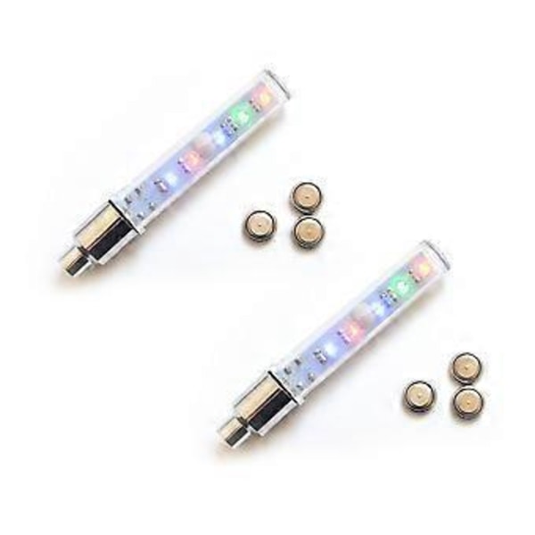 2 STK LED Sykkeldekk Ventilhette Lys Eikelys Lampe Natt Sykling Sykkel Motorsykkel