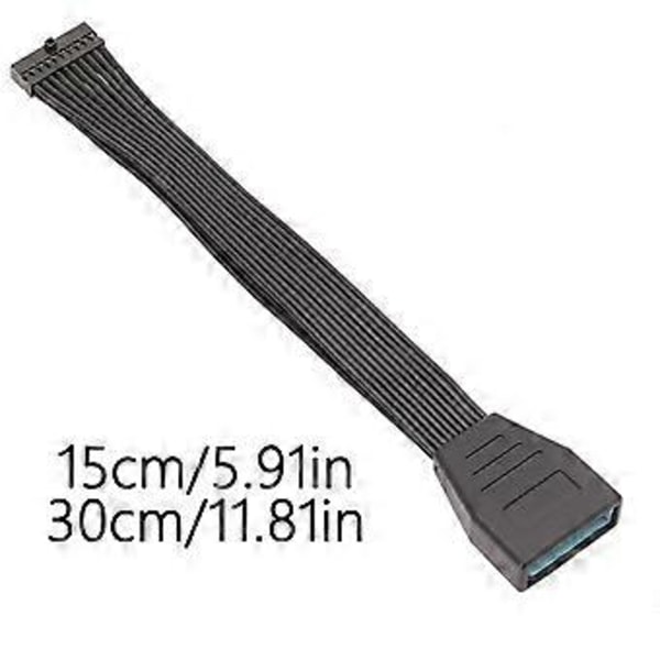 USB3.0 Header Forlængerkabel Lav Profil USB3.0 Intern 19/20 Pin Header Forlænger Bundkort Adapter Old style 15cm