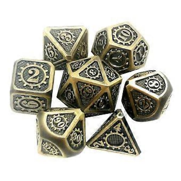 7 stk./pakke Polyhedral Zinklegering til Drageskæl DnD RPG Brætspil Terninger (05) 5