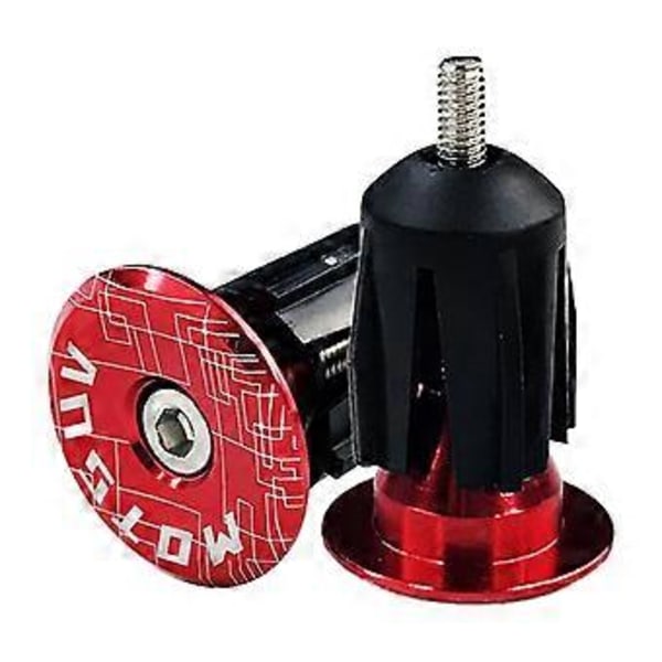 2 st Aluminiumlegering Cykelstyre Ändpluggar Vägkapslar Cykling Mountainbike Mtb Grepp Styre Ändplugg Röd Red