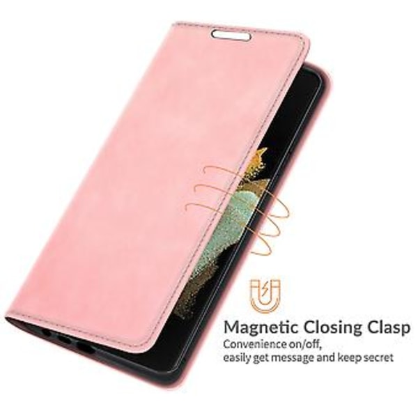 Galaxy S22 Ultra 5G magneettinen nahkainen suojakotelo Pink
