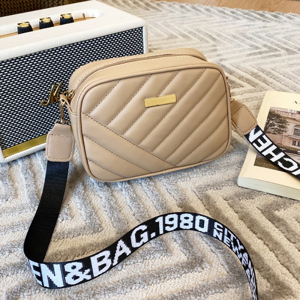 Dam syntetiskt läder crossbody väska, lyxig designer'