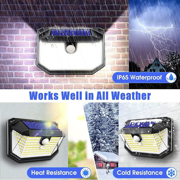 2-pack solcellslampor med rörelsesensor - 100 LED utomhus Moti