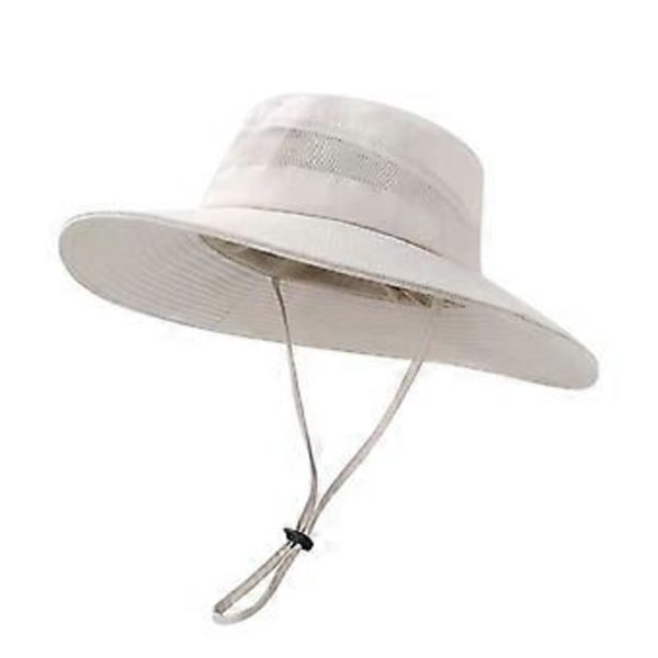 Naisten vedenpitävä bucket-hattu, leveä lieri, hengittävä verkko, UPF50+ metsästyshattu, ristikkäinen poninhäntäaukko, ulkoiluun sopiva sadehattu