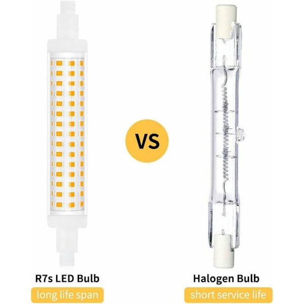 R7S LED Pære 118mm Dæmpbar, 10W Ækvivalent Halogen Pære 100W, Var
