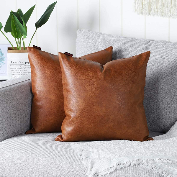 Set med 2 (30*50 cm) kuddfodral i lyxigt konstläder