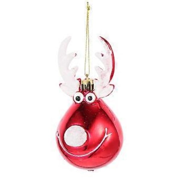 2 st Julhängen Julgran Hängande Älg Ornament Juldekorationer (Röd)