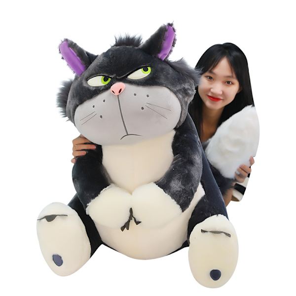 60cm stor rolig Lucifer katt plysch leksak docka present till flickor, p