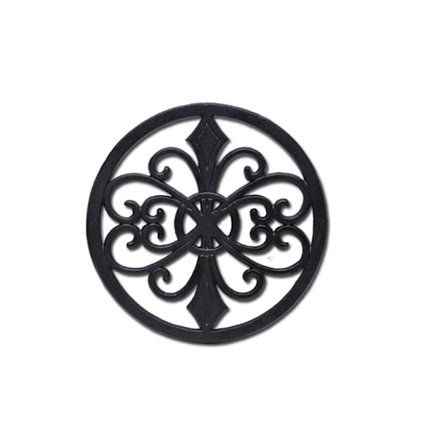 Robust Støbejerns Trivet, Rustfri Sort Hyldebeslag