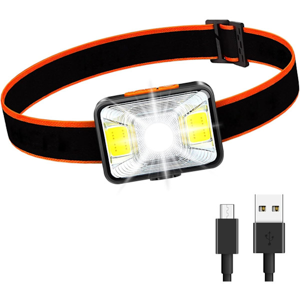 Had Torch Uppladdningsbar, Superljus LED-pannlampa 1800mAh med 5