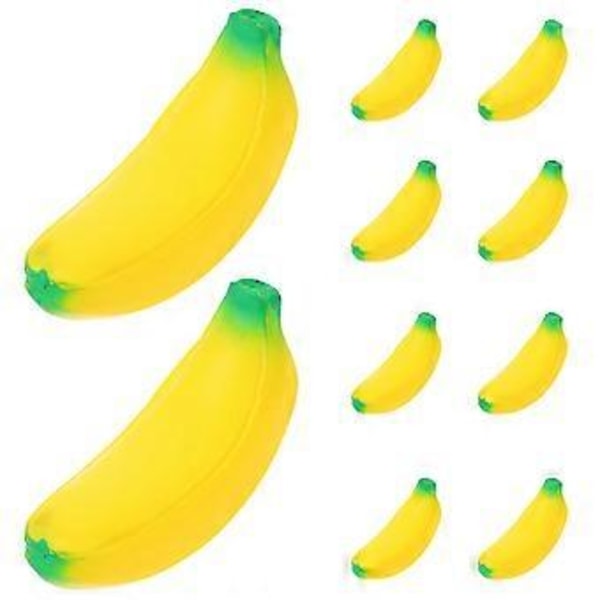 10 st Funny Banana Squeeze Toy Simuleringsfrukt Stretchleksak Dekorativ Frukt Avstressningsleksak
