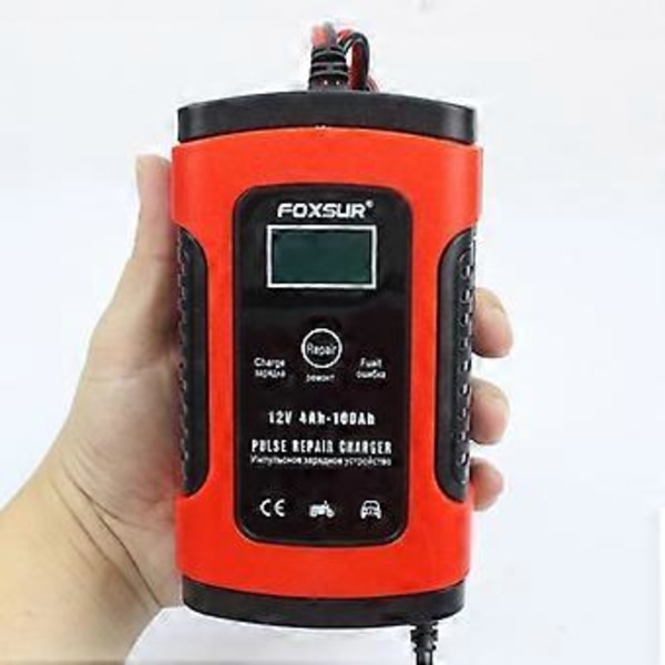 Oplader, booster og startkabler 12V 5000mA Fuldautomatisk batterioplader/vedligeholder til biler, motorcykler, ATV'er, autocampere, powersports,