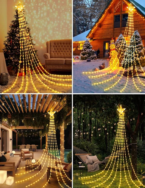Utendørs juledekorasjoner, 3,5M julelys LED-foss