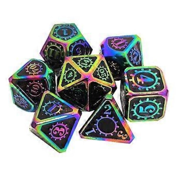7 stk./pakke Polyhedral Zinklegering til Drageskæl DnD RPG Brætspil Terninger (18) 18