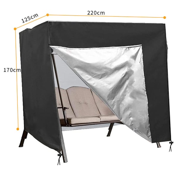 (220×125×170CM) Swing Cover Seats Protective Cover for Garden Swi