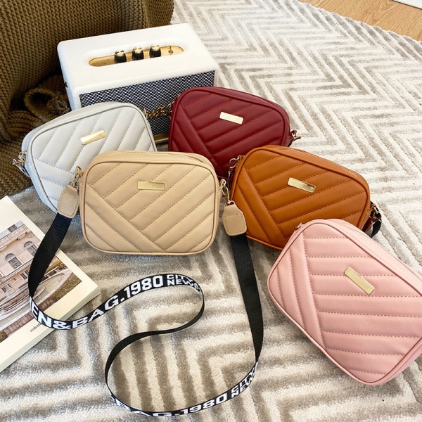 Dam syntetiskt läder crossbody väska, lyxig designer'