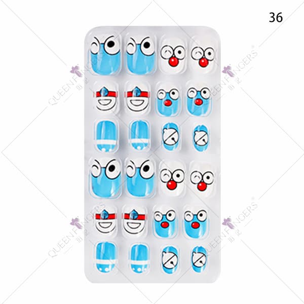 24 Fickor Bärbara Nagelplattor, Nagelkonst Patch Stil 36