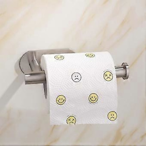 Toiletpapirholder i rustfrit stål, stærk selvklæbende vægmontering