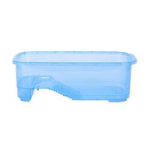 Multifunktionell Sköldpaddsmatningslåda med Solplattform Habitat Små Reptiler Kräftor Flerfärgad för Nybörjare blå Stor Stege Bassäng blue Large Ladder Basin