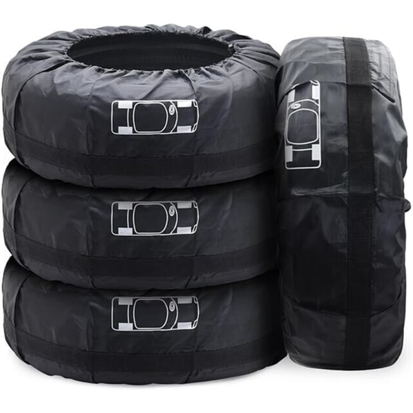 Set med 4 reservdäcksöverdrag för bil, 13-18” (diameter 66 cm) Vattentät
