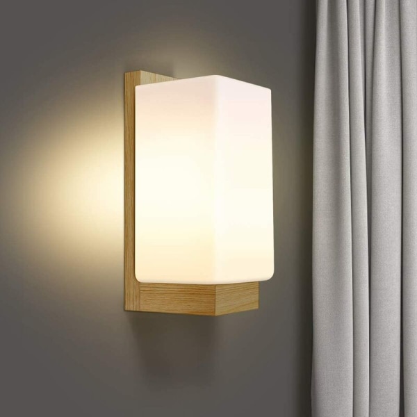 Simpe Style Wooden Scandinavian Wall Lamp Wall Sconce for Bedside