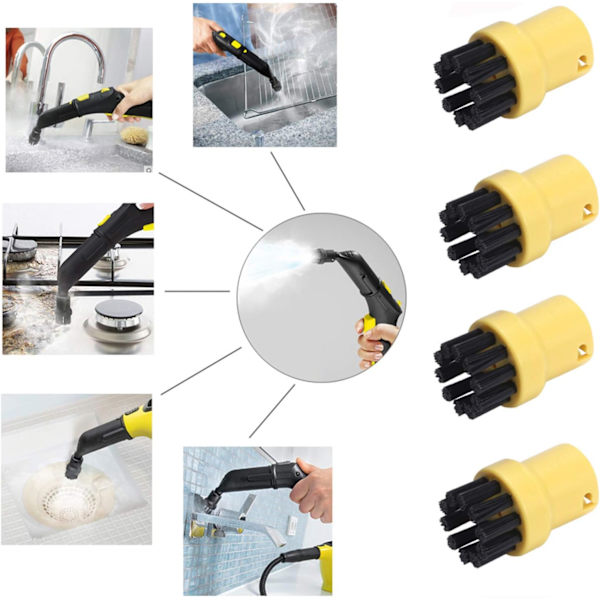 4 kappaleen pyöreät harjat Karcher SC1 SC2 SC3 SC4 SC5 -höyrypuhdistimeen