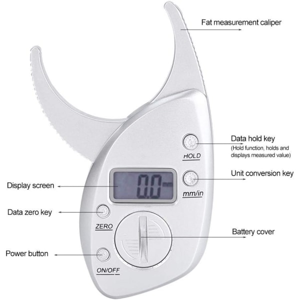 Kropfedtmåler Digital Kropfedtmåler Hudfoldsmåler LCD Di